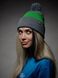 Сіра шапка Urban Planet з зеленою смужкою | Unitedshop.com.ua