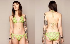 фото Жіночий купальник Drop Dead Clothing - Melons! з принтом кавунів на зав'язках