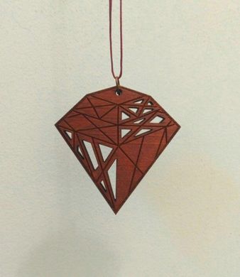 фото Деревянный кулон диамант Loom diamond