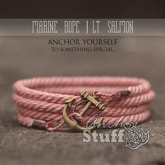 фото Веревочный браслет с якорем Anchor Stuff Marine Rope Pink