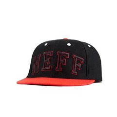 фото Кепка снепбек бейсболка Neff красно-черного цвета с нашивкой логотипом