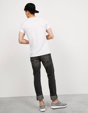 фото Чорно-сірі вузькі джинси Bershka з ефектом потертості