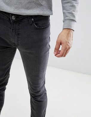 фото Cерые узкие джинсы скинни D-Struct Skinny Fit