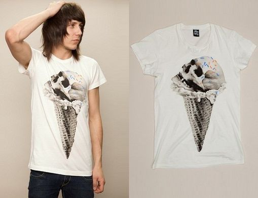 фото Футболка с принтом  Drop Dead Clothing - Skull Cone (white)
