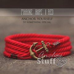 фото Веревочный браслет с якорем Anchor Stuff Marine Rope Red