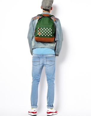 фото Зелений рюкзак Mi-Pac в горошок