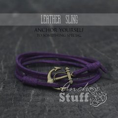 фото Замшевый браслет с якорем Anchor Stuff Leather Sling Purple